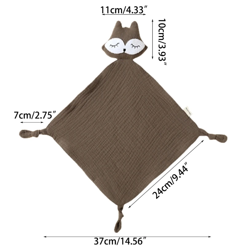 Organic Cotton Gauze Baby Towel Stuffed Fox Doll Baby Nursing Cuddle Security Blanket Towel Burp Cloths Newborn Teething Towel