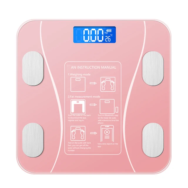 Bilancia pesapersone digitale wireless Fat Smart per il bagno, analizzatore di composizione corporea con app per smartphone, Bluetooth e ricarica USB._voghion.com