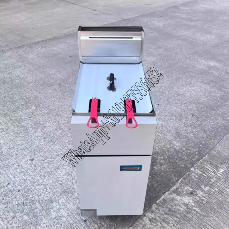 Gas Fryer Vertical Temperature Controlled 2/3 Tube Single Cylinder Double Screen Electric Fried Chicken Hamburger Shop Equipment 2