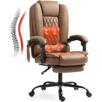 6-Point Heated Massage Office Chair with Footrest 1