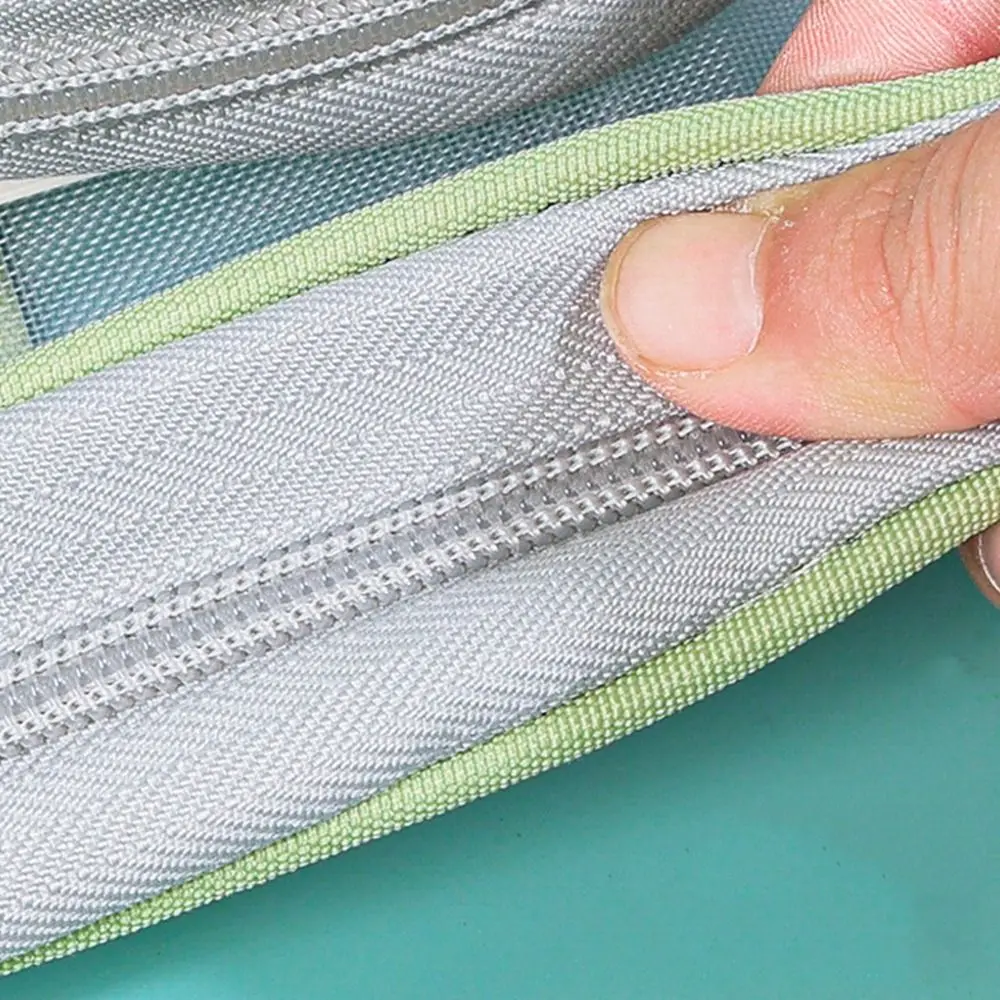 나일론 메쉬 메쉬 지퍼 파우치 가방 다기능 투명 문서 가방 휴대용 두꺼운 데이터 저장 가방