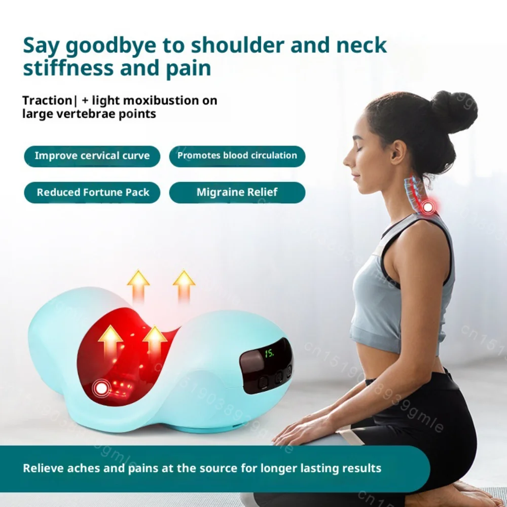 Cervical Massager Curvature Massage Traction Pillow Correction Neck Shoulder Protection Infrared Smart Cervical Massage Pillow