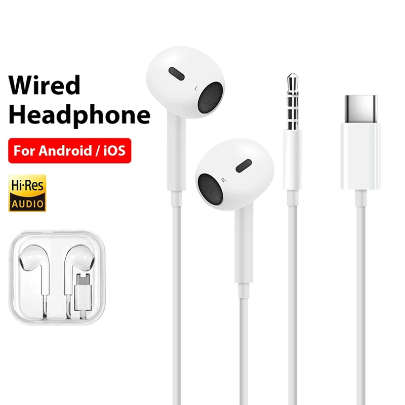 Premium Wired Type C Headphones with Bluetooth Earplugs