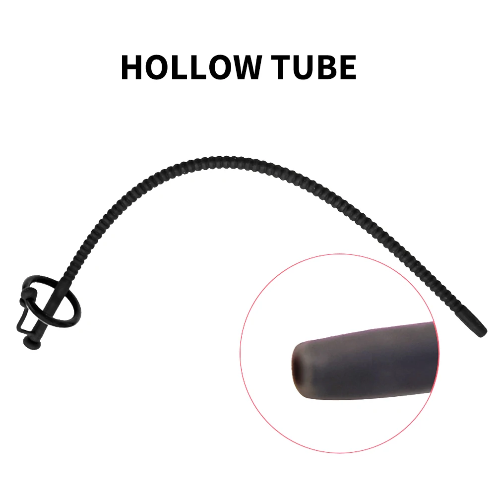 Long Silicone Hollow Urethral Sounding Catheter Dilator Horse Eye/Prostate Stimulator Penis Plug Ring Male Masturbation Sex Toys