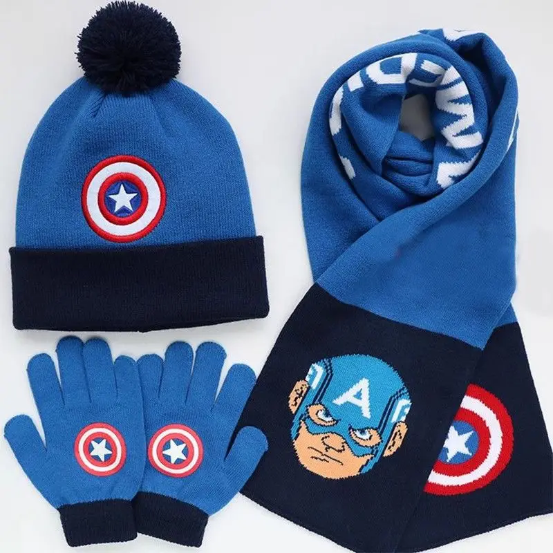 Marvel Autumn and Winter Children's Captain America Hat Scarf