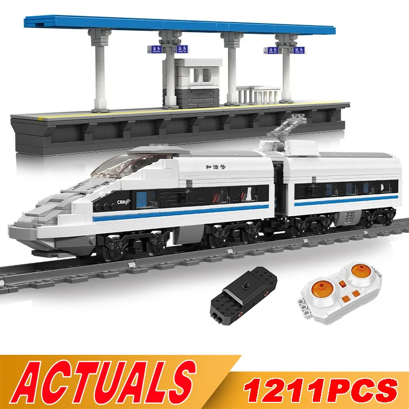 Mold King 12021 Crh Train Building Block Technical Rc Electric Railway Track Kids Bricks Giocattoli Fai Da Te Regali Di Natale Per Il Compleanno