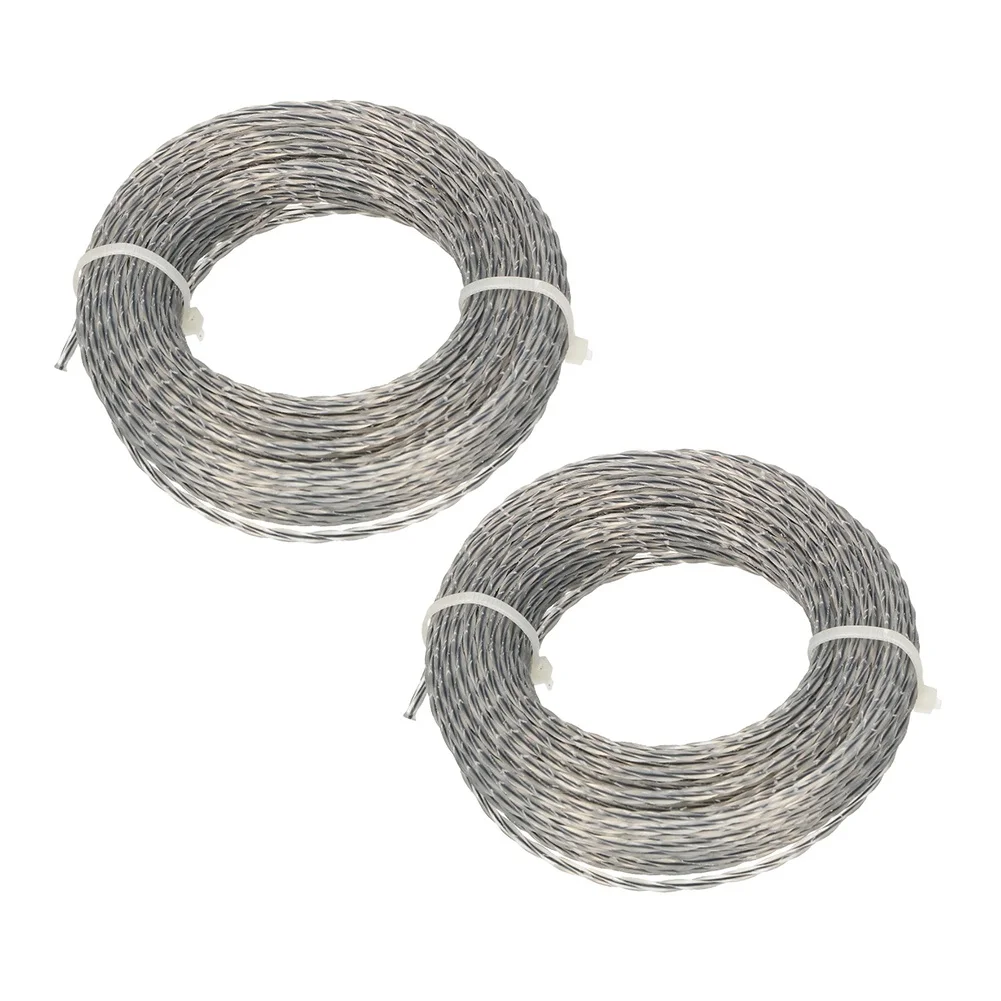 2 Sets kernverstärkte Rasentrimmerfaden 2,0-4,0 mm x 10 m (20 m) Fadenspule für Gartenrasenmäher, Schneid- und Trimmfäden