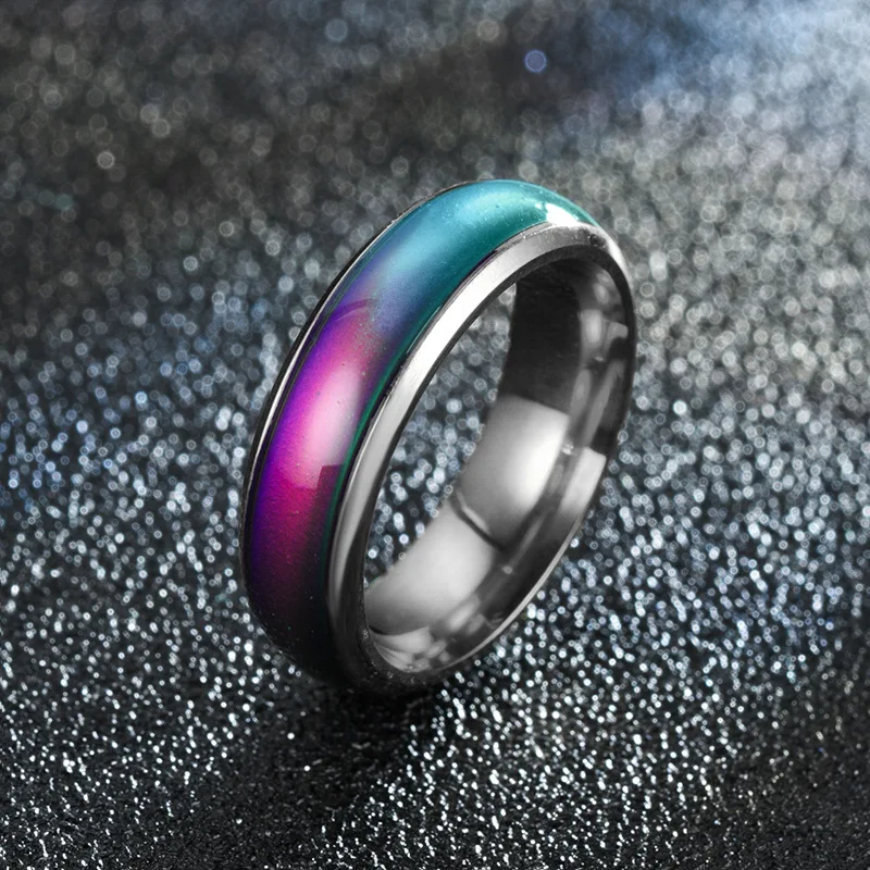 Stainless Ring Changing Color Mood Rings Feeling / Emotion Temperature Ring Smart Jewelry stainless steel ring finger ring color change ring