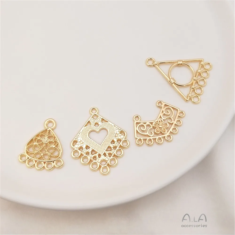 

14K package gold accessories multi-hole tassel sweater pendant hairpin earrings dangling diy chain earrings hanging material