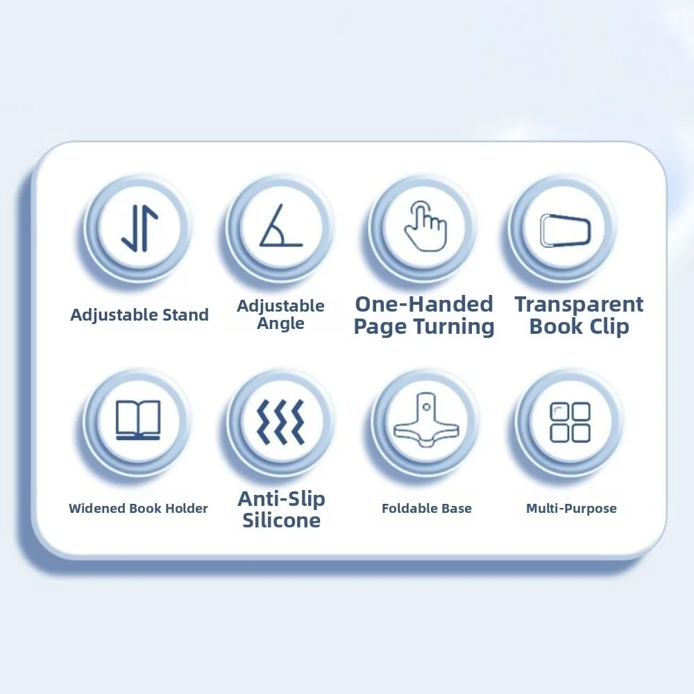 각도 조절 가능 높이 조절 책꽂이 접이식 페이지 클립 리프팅 랜딩 북 홀더 확장형 미끄럼 방지 베이스