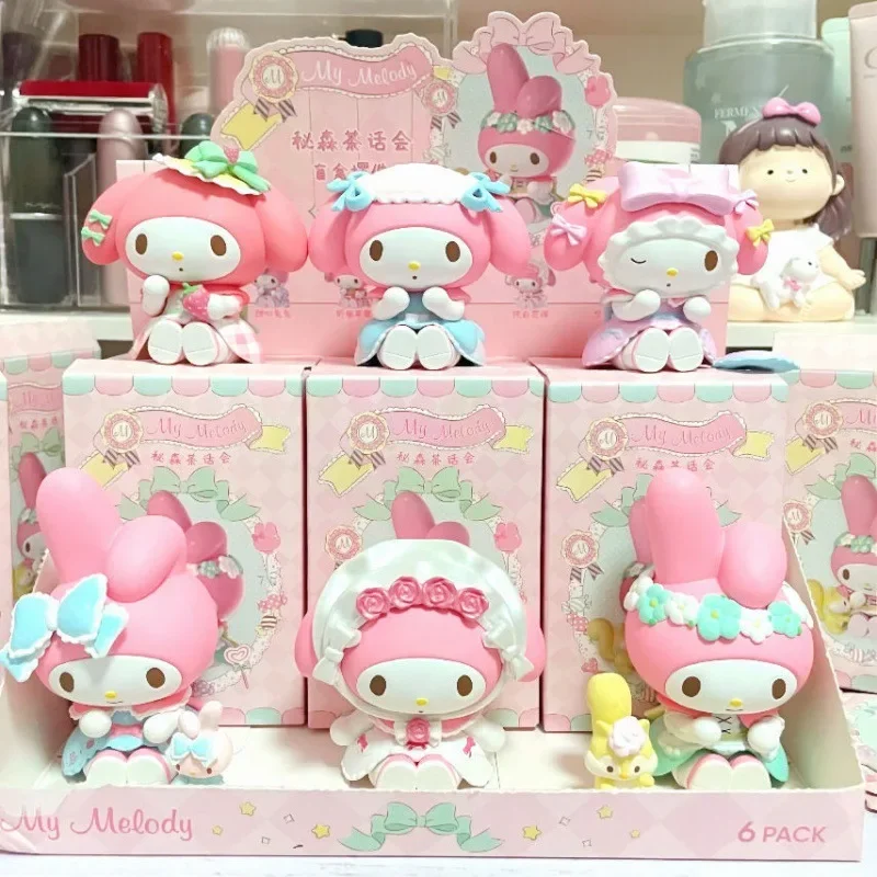 

Genuine MINISO Mystery Box Melody Tea Party Doll Collection Model Kawaii Halloween Birthday Gift Desktop Decoration Diy Doll