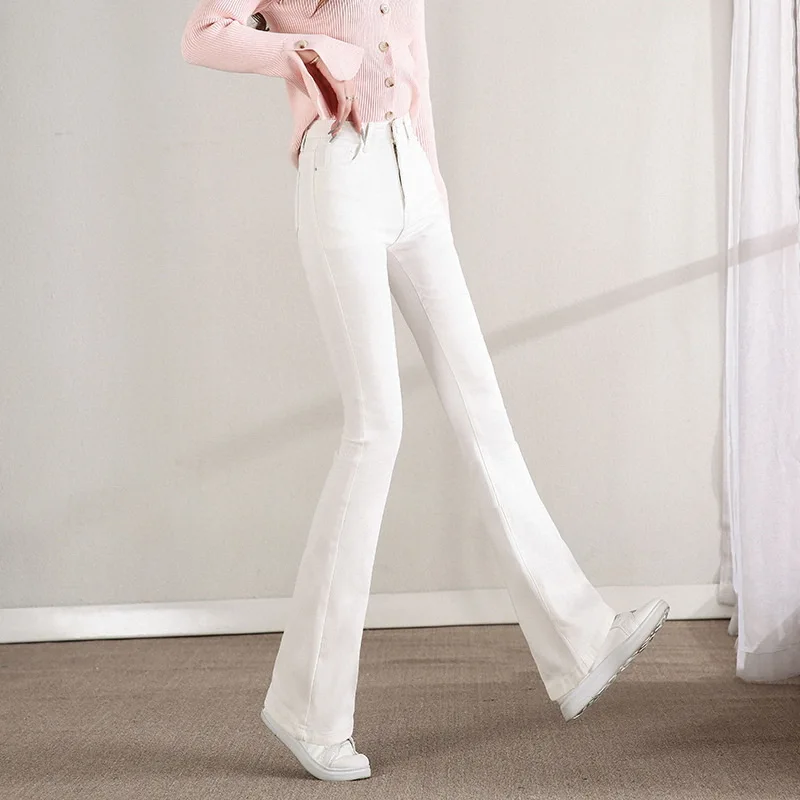 Casual High Waist Skinny Flare Jeans New Stretch Slim Korean Fashion Denim Pants Spring Fall Womens Elegant Chic Vaqueros