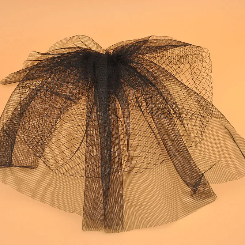 더블 레이어 버드케이지 베일 헤어 클립, 화이트 레트로 브라이덜 넷 페이스 베일 헤드피스, 웨딩 드레스 메쉬 헤어 액세서리 (신부용)