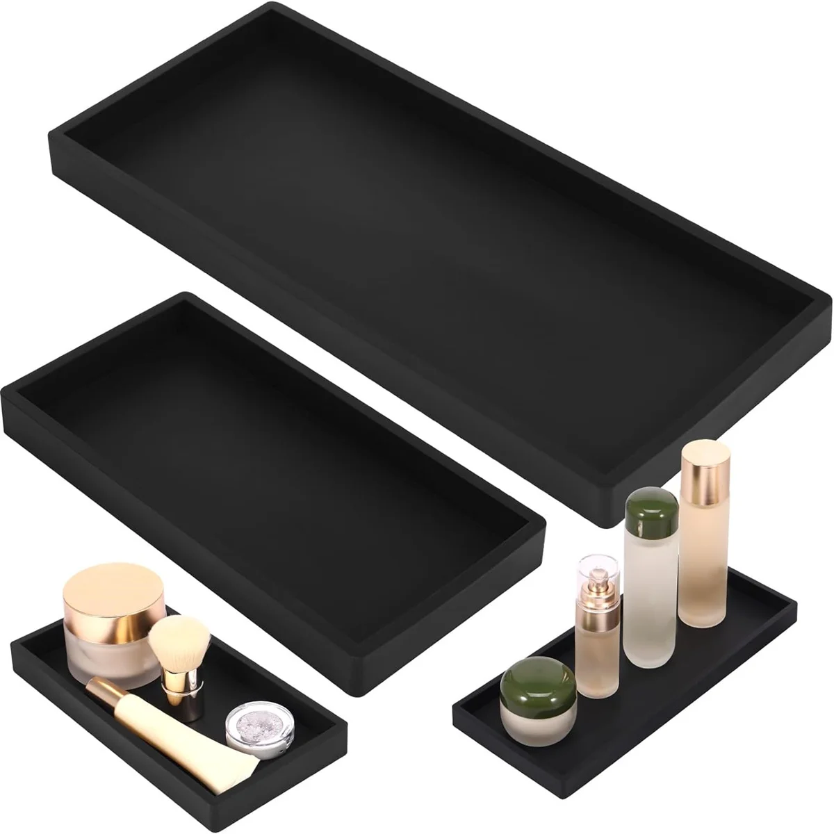 1 pcs bathroom tray soft silicone jewelry tray vanity decoration bathroom tray storage for countertops kitchen countertops