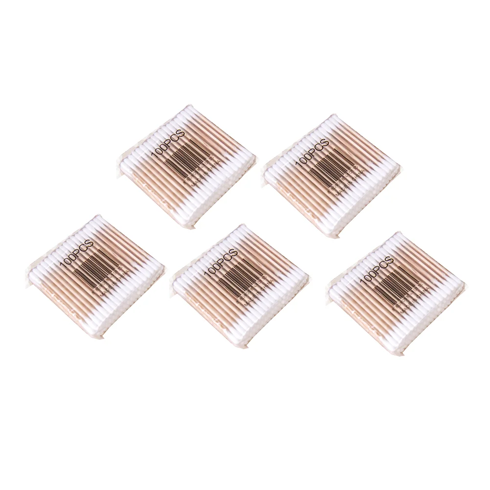 

500 шт. деревянные бриллиантовые ватные палочки с двойным наконечником