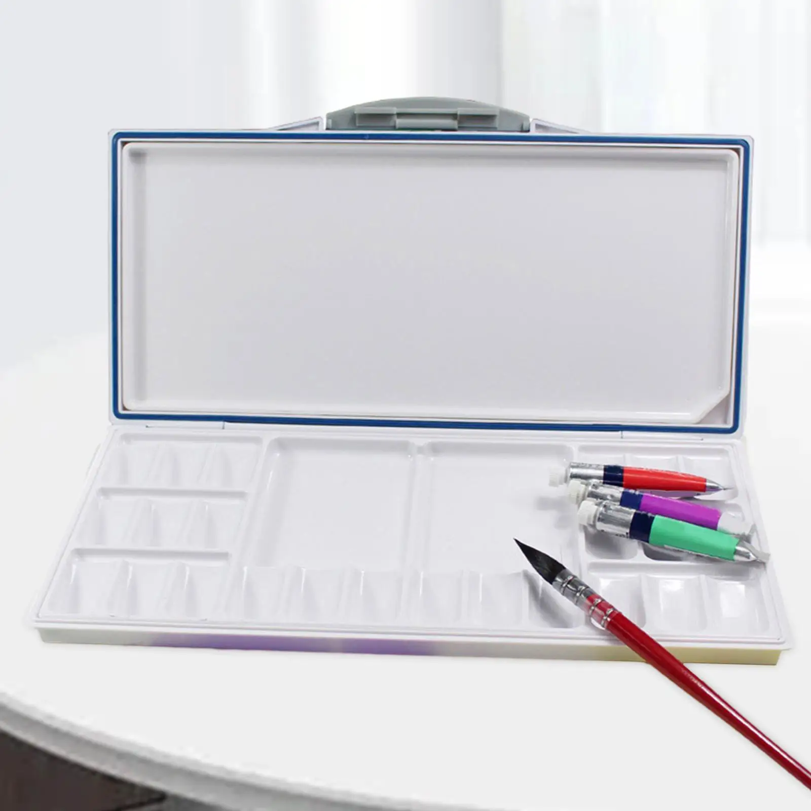 

Empty Watercolor Palette Paint Case with Cover Large Capacity Portable Kids Supplies Paint Box for Acrylic Oil Painting Painters