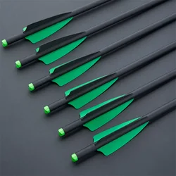 6/12/24pcs Mixed Carbon Short Arrow 16/20inch Archery Hunting Arrows with 3