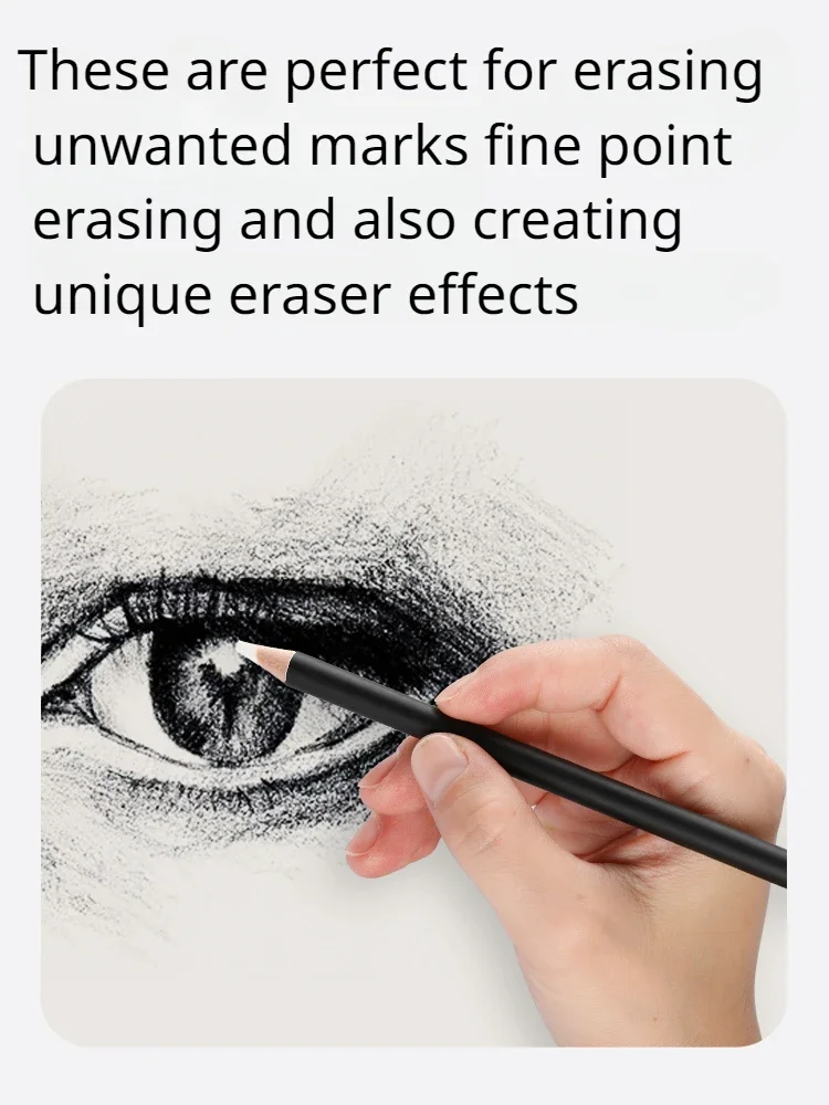 Professional Eraser Pencils For Charcoal Drawings Highlight Painting Sketching 3pcs
