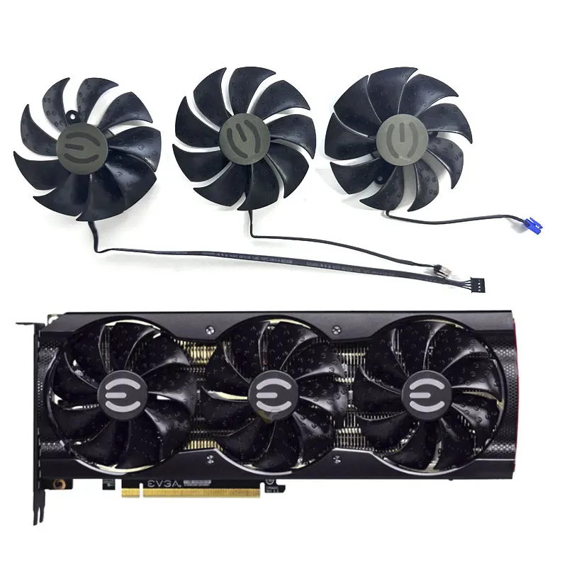 3 Ventole Per Evga Geforce Rtx3060Ti 3070 3070Ti 3080 3080Ti 3090 Ftw3 Ventola Di Posizionamento Cardreplacement Nera/Ultra Grafica Pld09220S12Hh