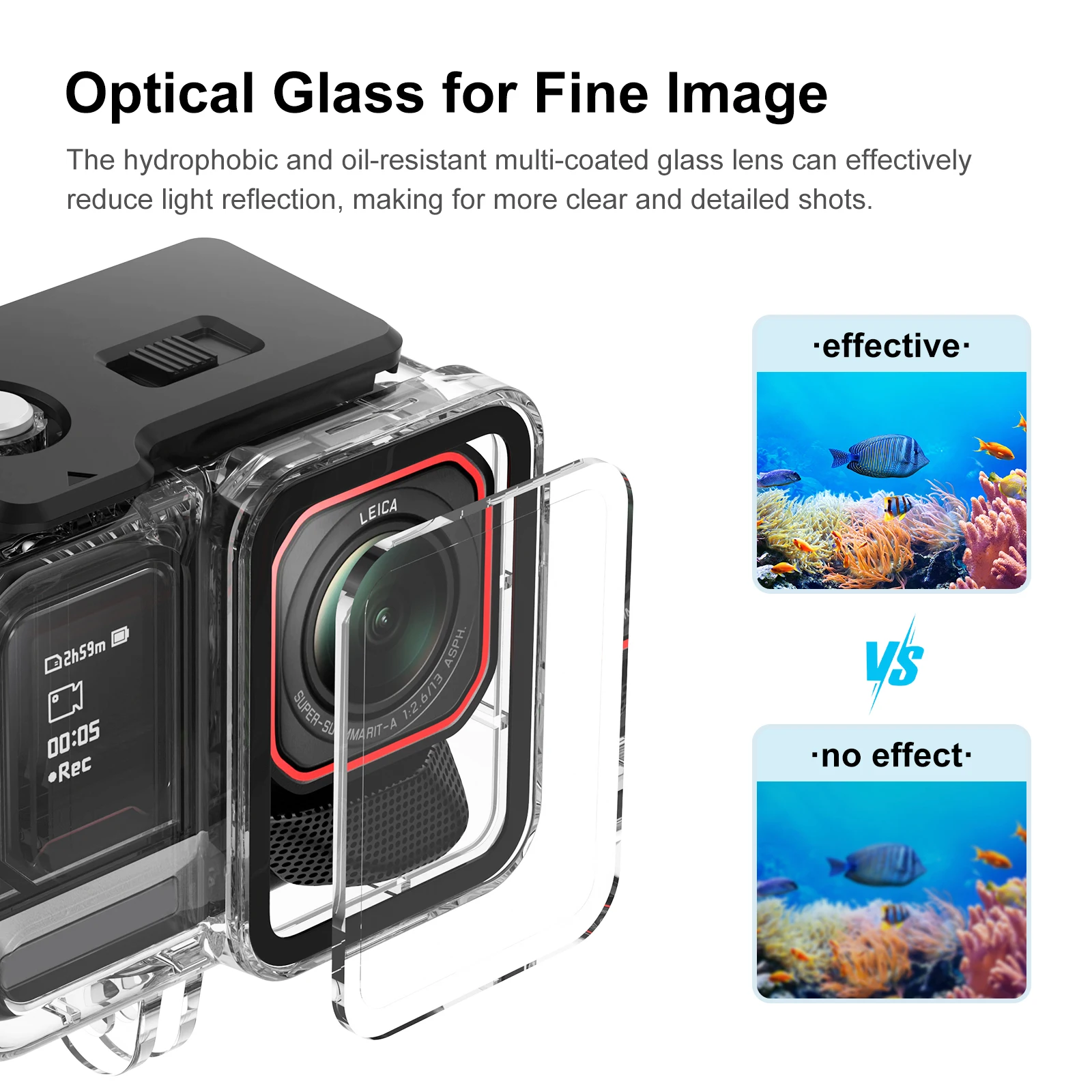 Waterproof Housing Protective Cover Underwater 45M Dive Shell Dive Case for Insta360 Ace Pro 2 / Pro Sports Camera Accessories