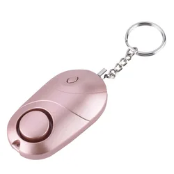 High - Decibel Personal Alarm with LED Light Keychain (Pink)