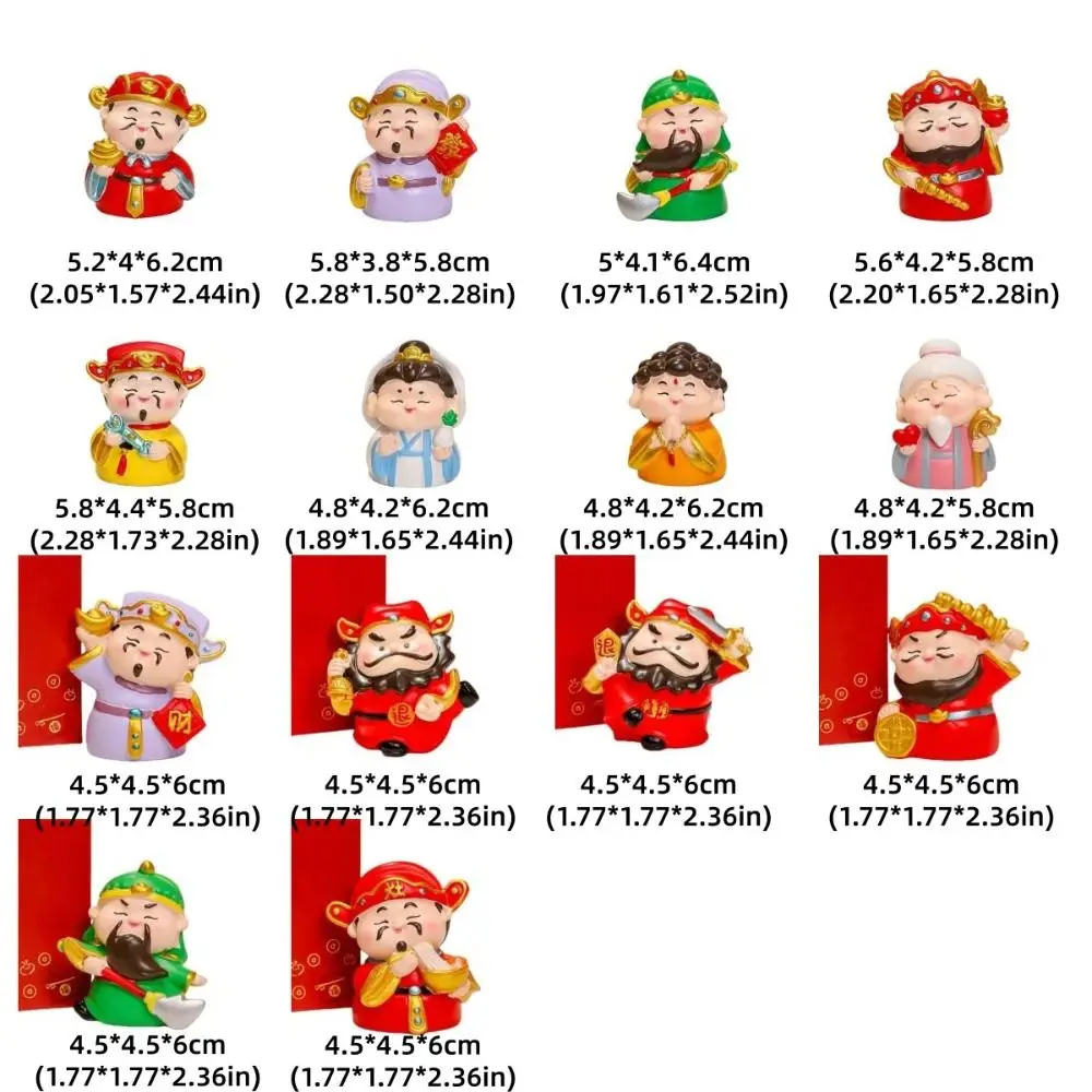 Resin Chinese Wealth God Ornament Guanyin Maitreya Chinese New Year Figurines Chinese God Moon Lord New Year Mascot Doll Office