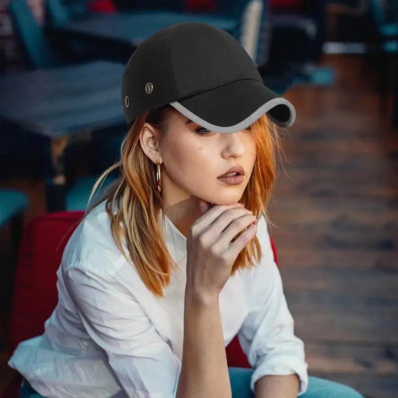Motorcycle Baseball Caps Reflective Breathable Baseball Hat ABS Inner Shell Lightweight Anti-collision Hat Reflective Head