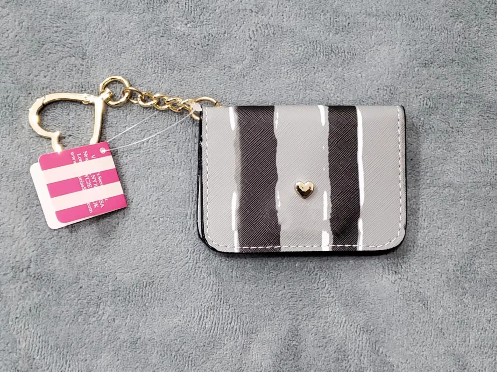 Pink Signature Card Holder Case Keychain Wallet New Coin Purse VS -  AliExpress