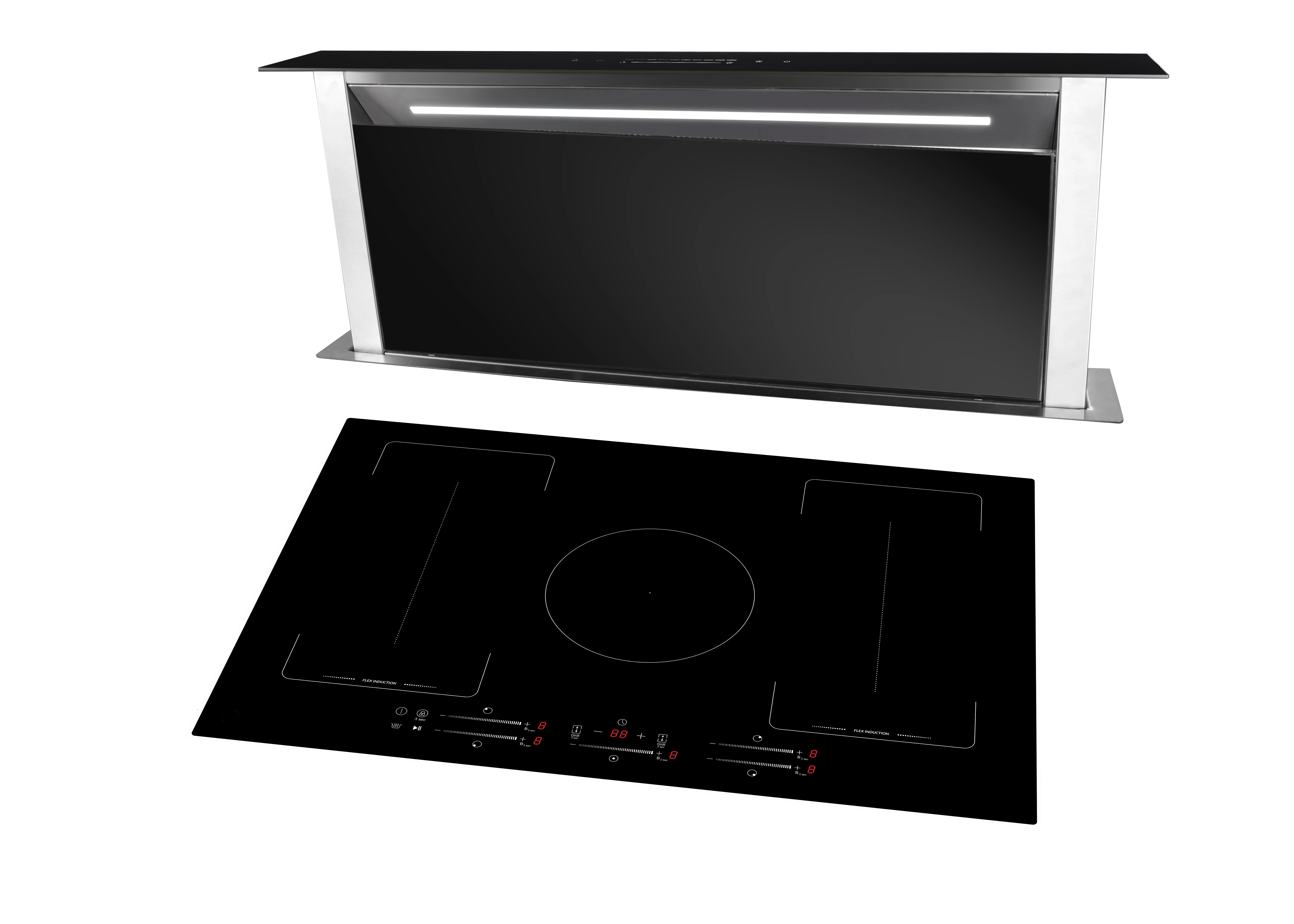 Hot sales downdraft hood with flat motor system space saving downdraft cooker hood 3