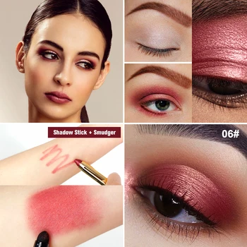 New Double-head Metallic Eyeshadow Stick Shimmer Eyeshadow Pencil Ultra Pigmented And Long Lasting Cream Eye Shadow Pen - Thumbnail 4