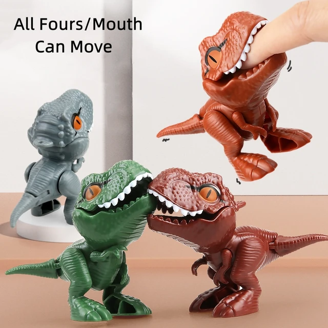 Jurassic Finger Dinosaur Triceratops Tyrannosaurus Model Toys for Kids Creative Finger Biting Dinosaurs Interactive Toy Boy Gift 6