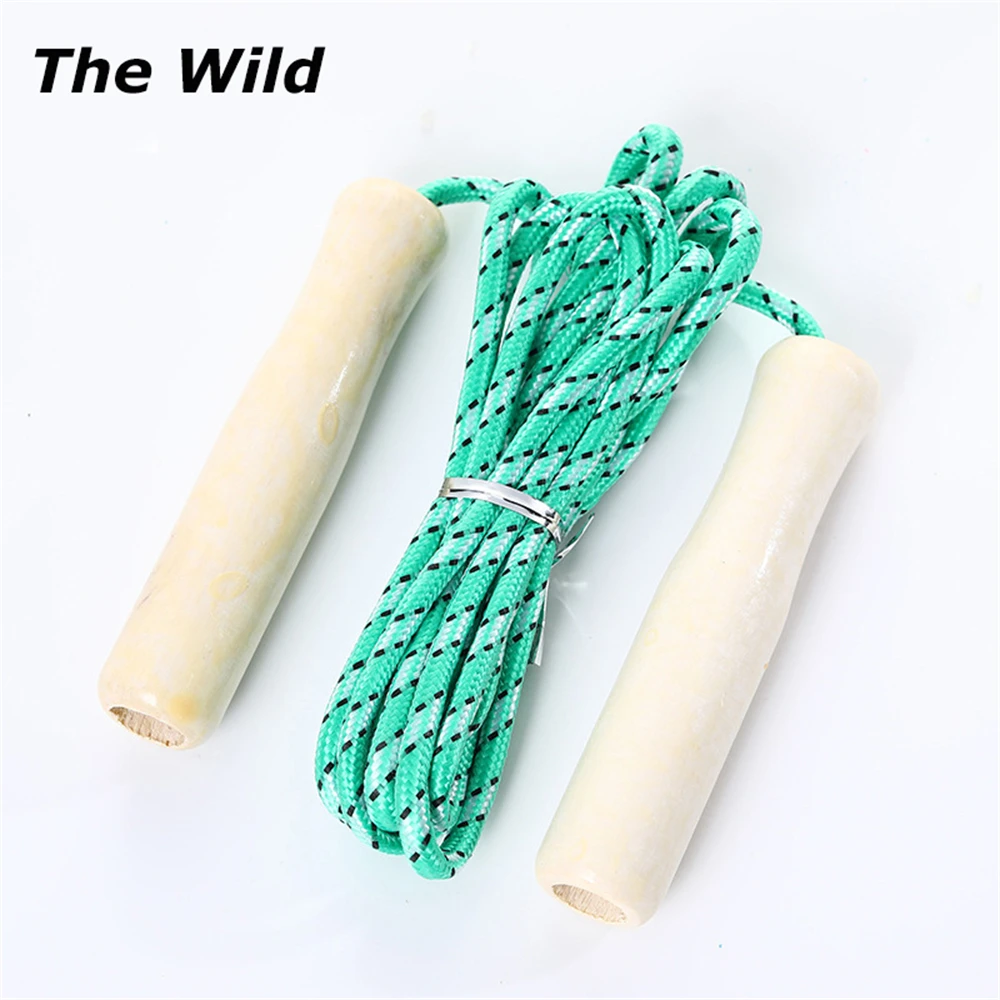 Solid Wood Handle Jump Rope Adult Fitness Fat Burning Sports Anti-Slip Anti-Tangle Portable Fitness Equipment