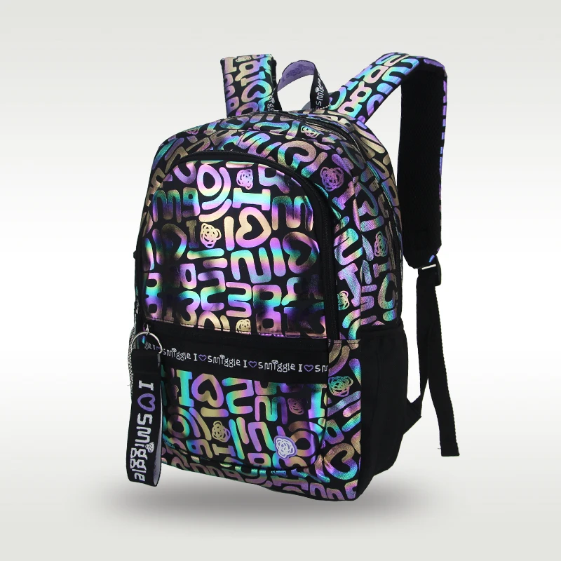 Australia Smiggle original hot-selling children's schoolbag student high-quality rainbow letter girls big schoolbag 16 inches 3