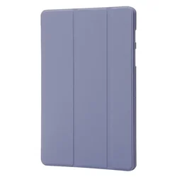 Stylish Trifold PU Leather Soft Back Stand Case - iPad mini 6 (Lavender gray)