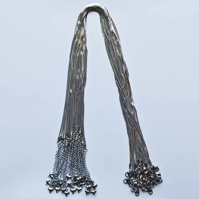 12 Catene Per Collane In Acciaio Inossidabile 304 - Serpente Con Moschettone Per Creazione Gioielli - Foto 2