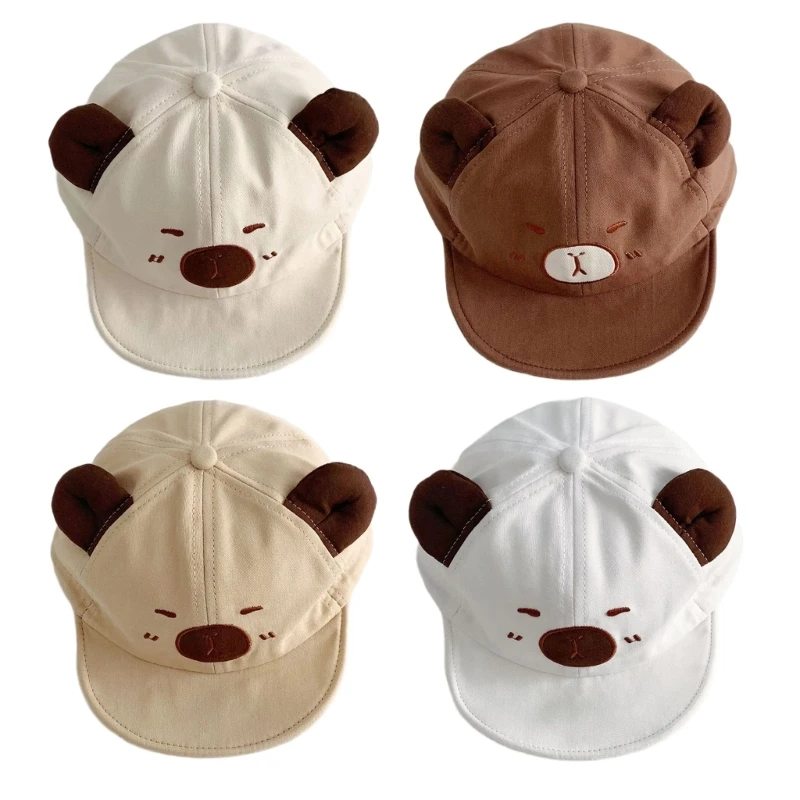 Lovely Capybara Sun Hat Soft Brim Baby Baseball Caps Windproof for Infants And Toddler Ages 1 Year to 4 Years A2UB