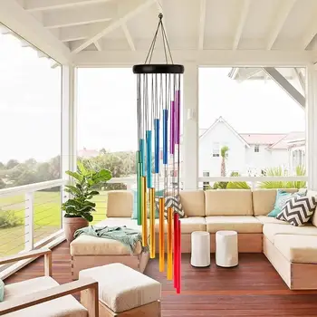 New 12 Tubes Aluminum Alloy Wind Chimes With Hook Gold Silver Bells For Outdoor Home Wedding Party Memorial Decoration Gifts 1