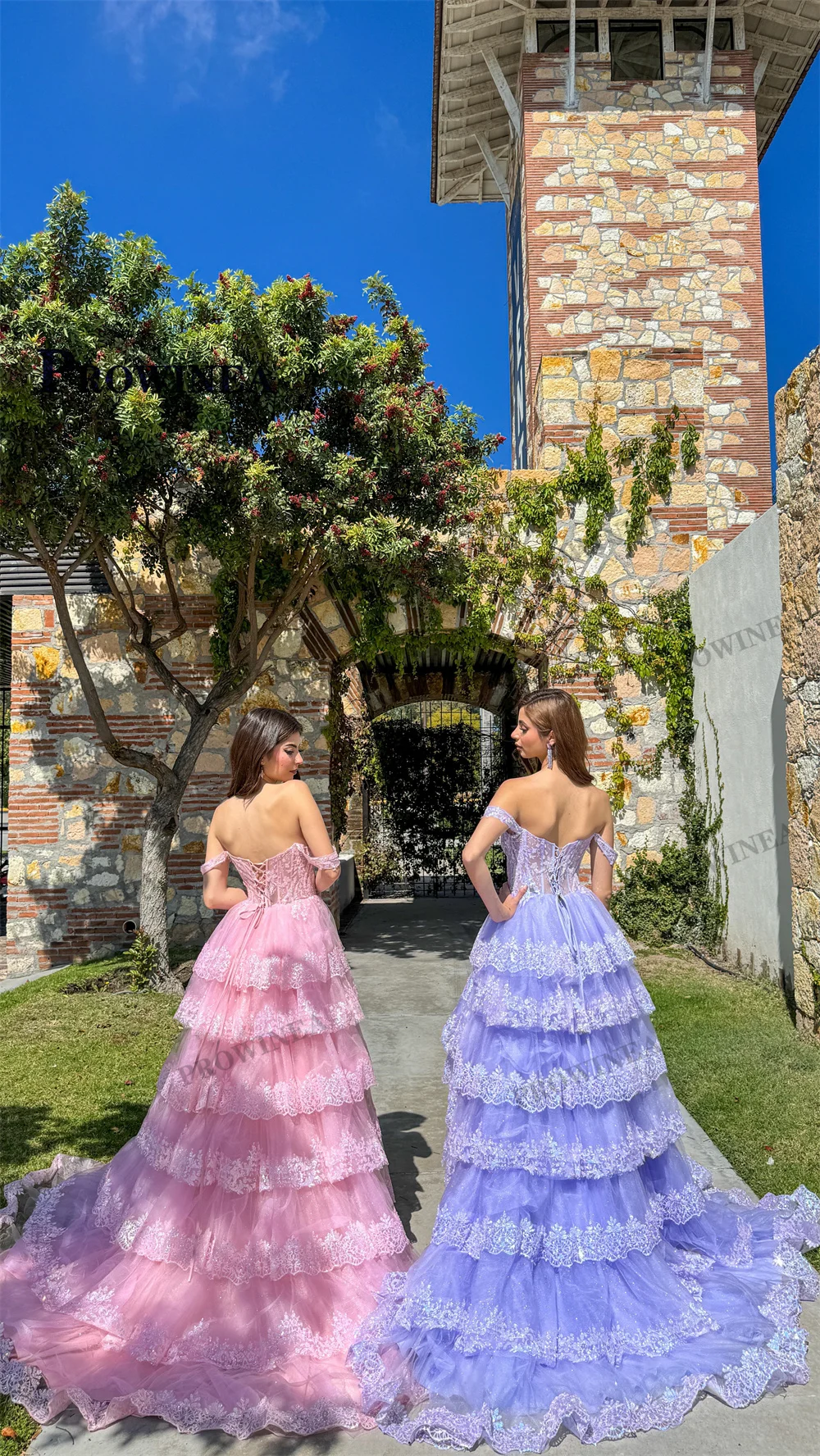 Womens Dress Prowinea Attractive Layered Celebrity Dress Slit Off the Shoulder Lace Appliques Corset Ceremony Robes de Soiree Customized