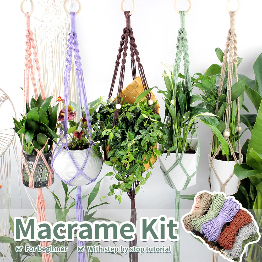 Macrame Hanging Plant Basket Kit 1