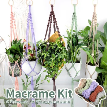 Macrame Hanging Plant Basket Kit 1