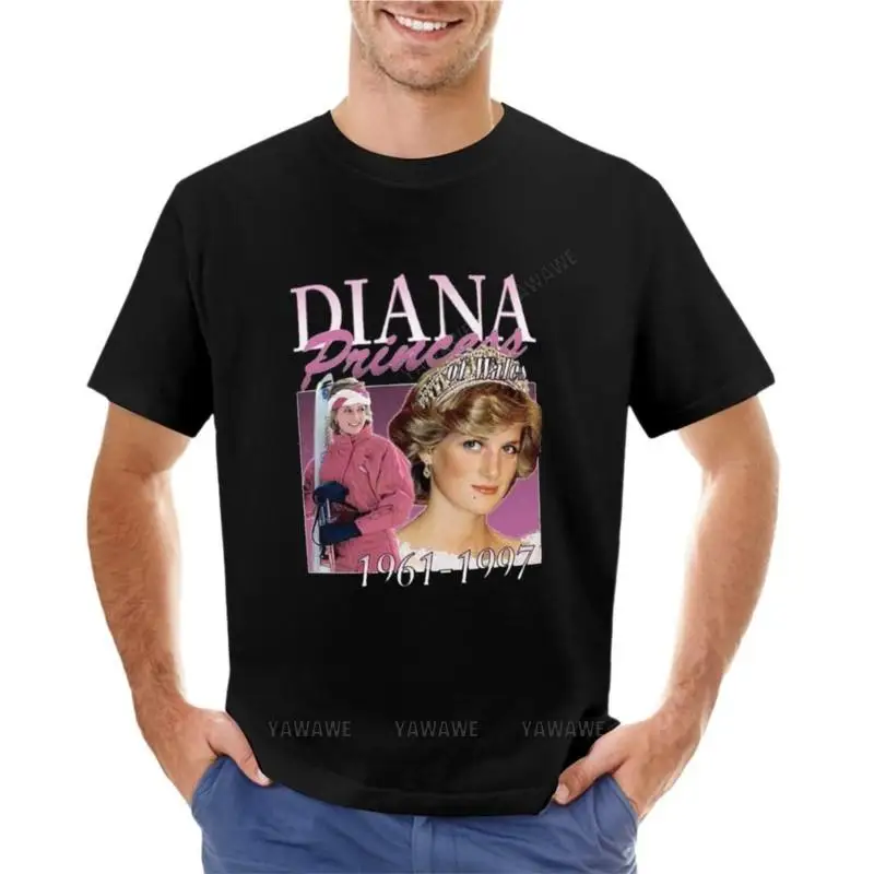 T-Shirt Uomo Summer Tees Princess Diana Vintage Anni '90 T-Shirt Abbigliamento Vintage Maglietta Vintage T-Shirt Tinta Unita Uomo