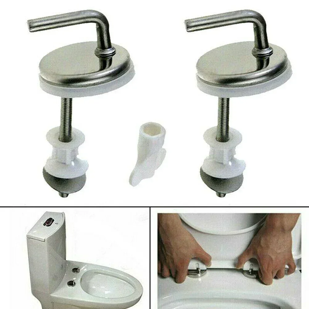 2pcs Universal Toilet Seat Bolts Replacement Kit With Rubber Washers Quick Release Plastic Screws Expansion Nuts For Easy Installation