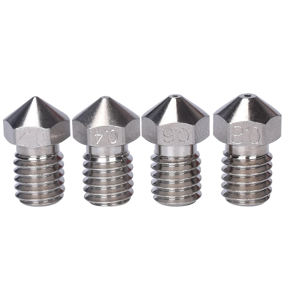 3D printer accessories E3DV6  plated copper nozzle V6 extrusion head nozzle corrosion resistance high temperature M6 thread DIY