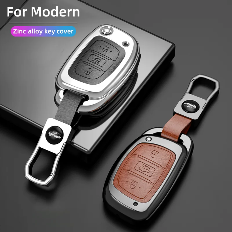 

Zinc alloy Car Key Case For Hyundai Elantra Tucson i40 i20 i10 iX35 iX45 Creta Santa fe H-1 Cover Keyless Remote Fob 3 Button