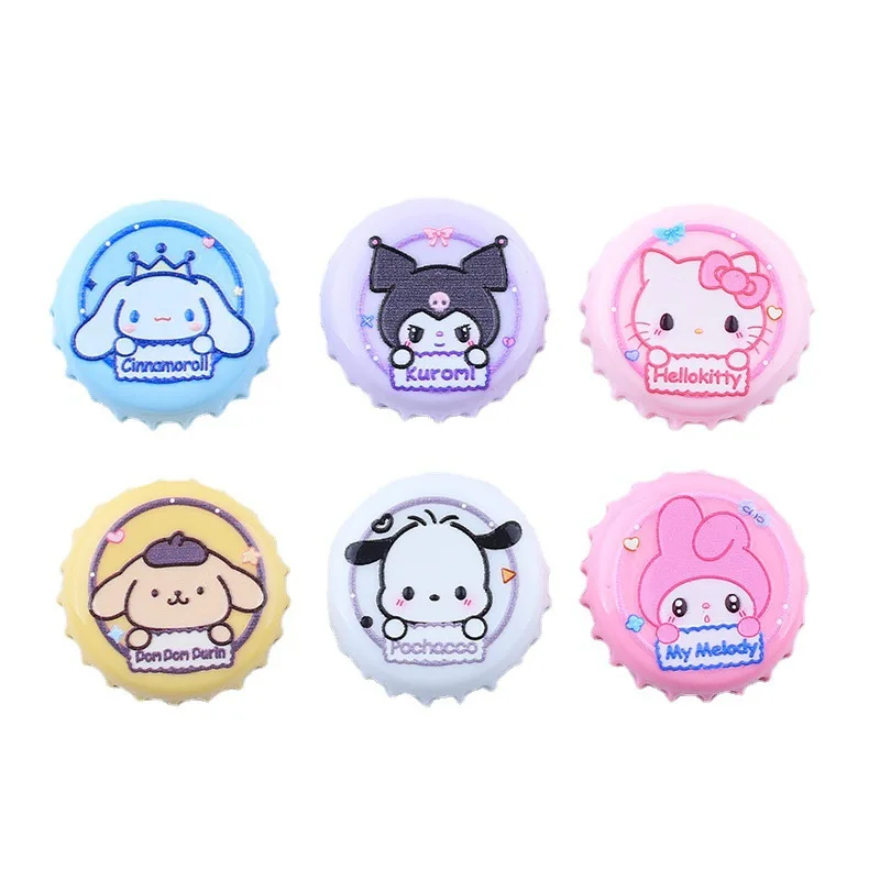 

3cm Anime Hello Kitty Sanrio Kuromi Cinnamoroll Bottle Cap Cute Cartoon Phone Case Girl Refrigerator Toy Christmas Birthday Gift