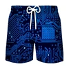 Circuit Board Graphic Shorts Pants Men Summer Hawaii Beach Shorts 3D Printing Electronic Chip Cool Swimsuit Gym Surf Swim Trunks 6