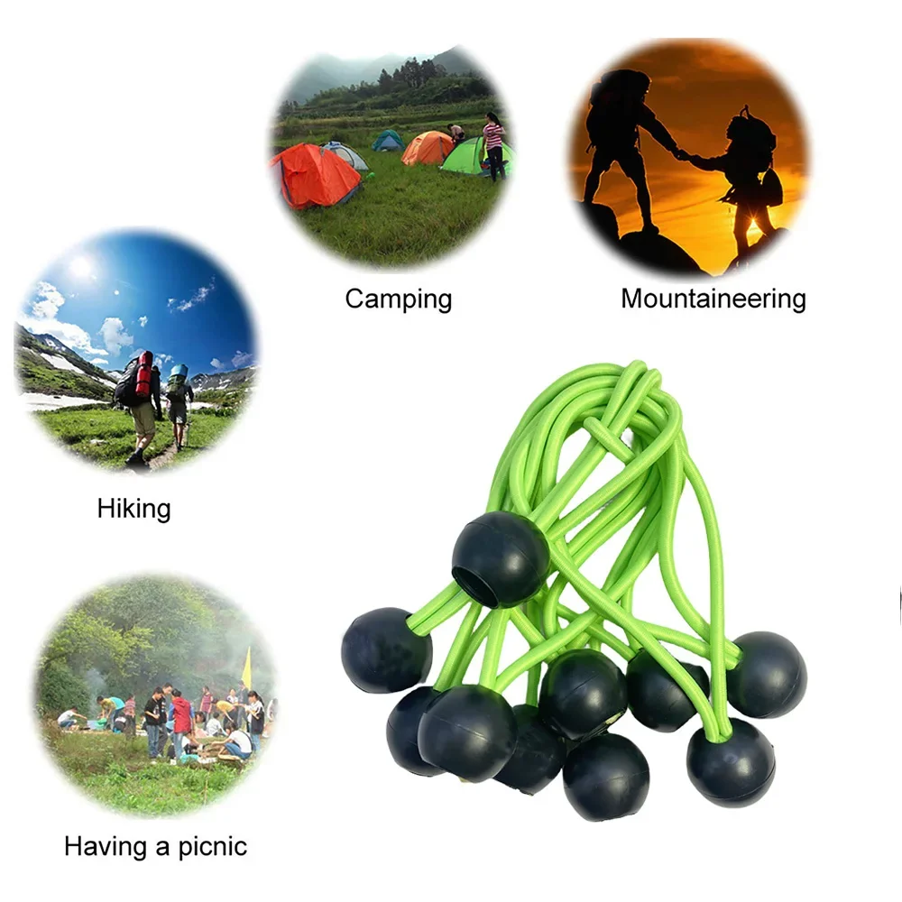 5.91Inch Bungee Cords with Ball Tent Elastic Rope Strap Rubber Band Fixed Strap Cargo Waterproof Cloth Tie Down Rope 10/30/50Pcs bungee cords