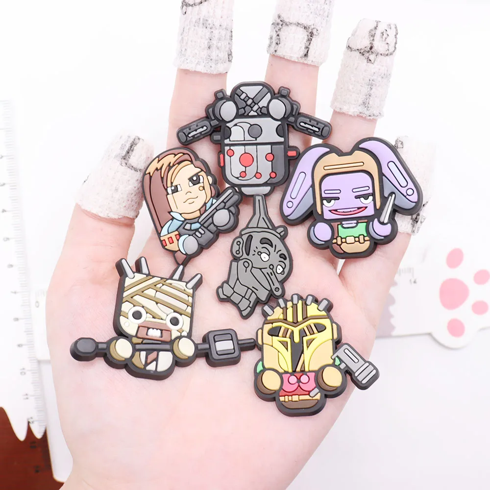 1-10Pcs Batman Superman Thor Captain America Sign Shoe Buckle Charms Round Decorations DIY Kids Avengers Party Gift