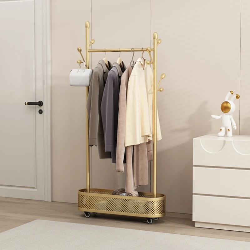 

Modern Coat Hanger Stand Luxury Portable Metal Organizer Minimalist Floor Coat Rack Creative Hat Rack De Ropa Room Furniture