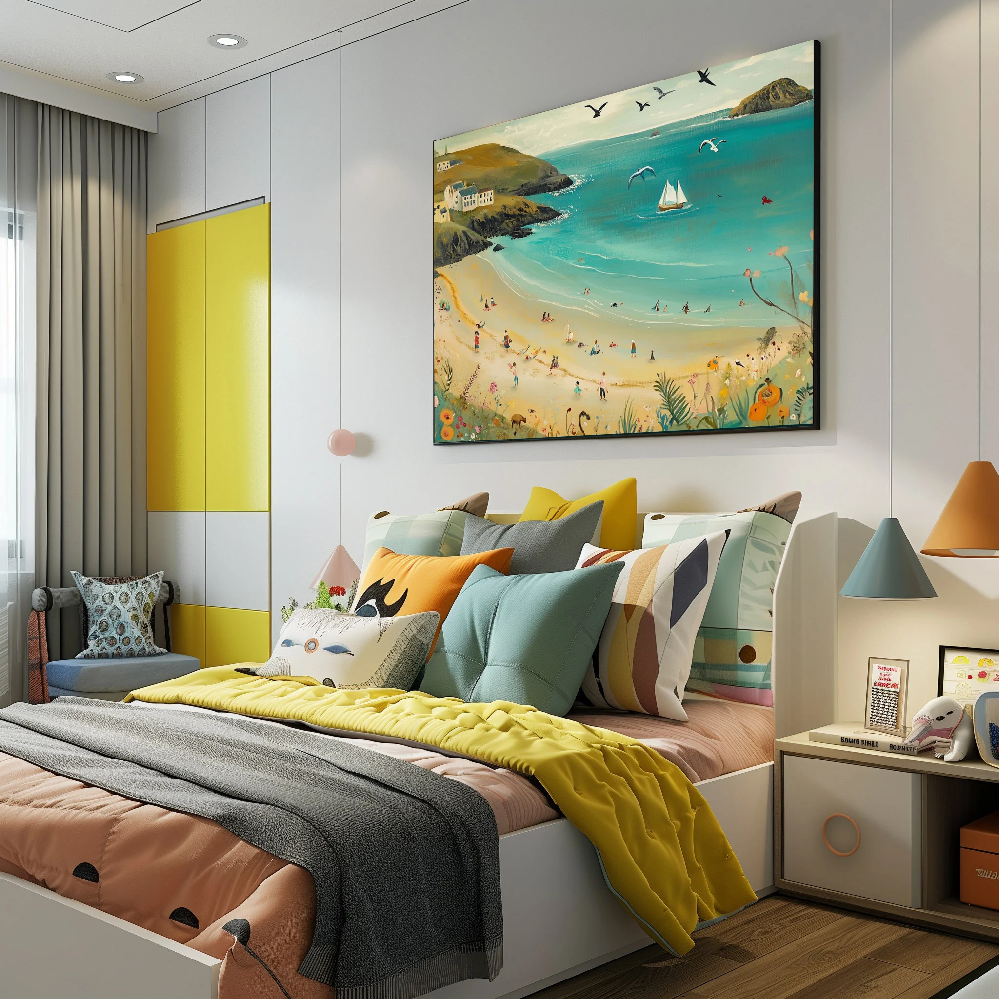 Summer Ocean Seagulls Canvas Poster 4